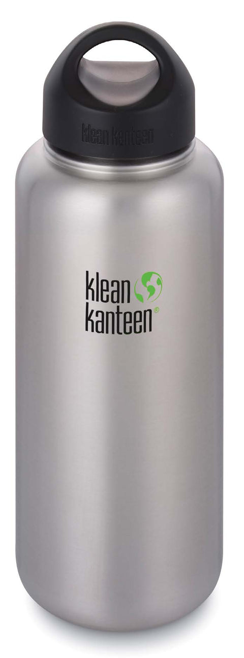 Klean Kanteen 64oz Stainless Steel Wide Loop Black Cap