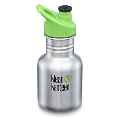 Klean Kanteen 12oz Stainless Steel Kid Classic Bottle w/green sport cap