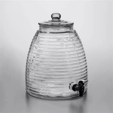2.4-gallon Glass Beverage Dispenser & Black Stand
