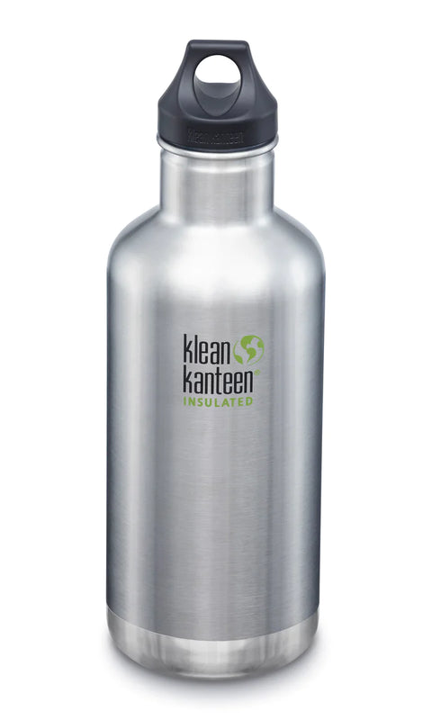 Klean Kanteen 32oz Stainless Steel Classic Vac Insulated  Bottle w/black loop