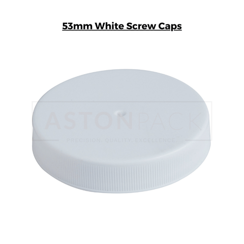 Cap 53mm screw, White (6pk)