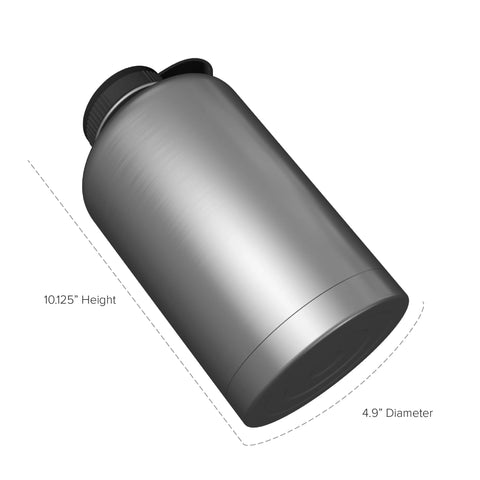 GEO 64oz Double Wall Vacuum Insulated, Wide 70mm tethered cap, stainless steel