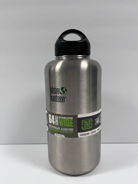 Klean Kanteen 64oz Stainless Steel Wide Bottle w/black loop