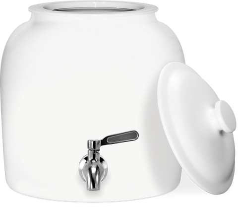 Porcelain Crocks with Stainless Steel Spout & Lid
