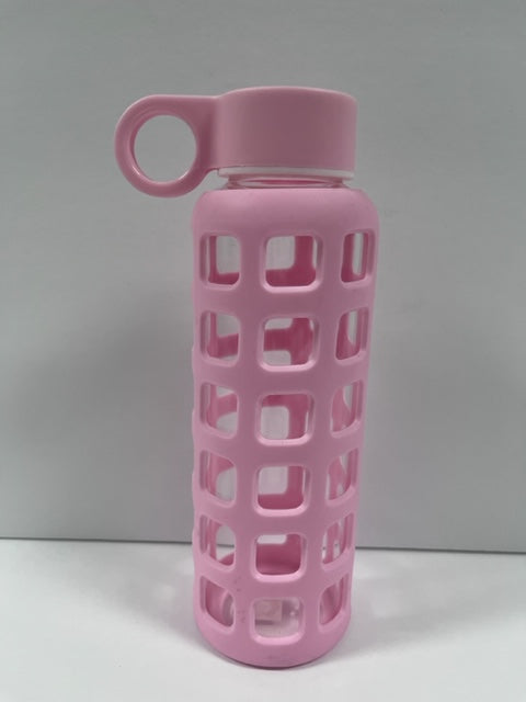Ellow 12oz Glass Bottle Pink Silicone