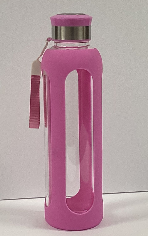 GoGreen 18oz Glass Bottle Purple Silicone