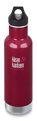 Klean Kanteen 32oz Stainless Steel Classic Vac Insulated Bottle Beet Root w/black loop
