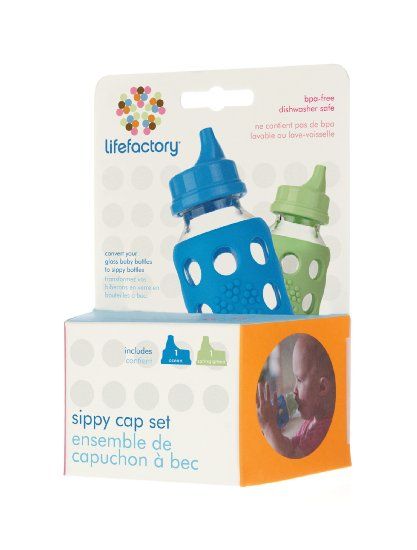 Life Factory Sippy Cap 2pk Blue/Green